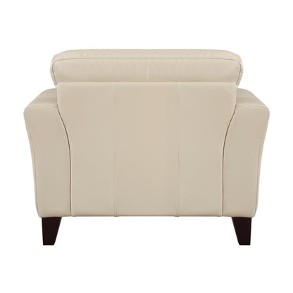 Homelegance Thierry Accent Chair in Cream Leather with Tufted Detail 9279CRM-1