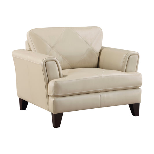 Homelegance Thierry Accent Chair in Cream Leather with Tufted Detail 9279CRM-1