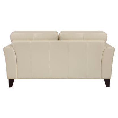 Homelegance Thierry Loveseat in Cream Leather with Tufted Detail 9279CRM-2