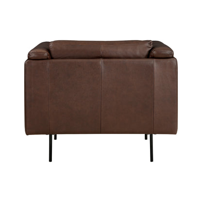 Homelegance Soren Accent Chair in Brown Leather with Tufted Detail 9280BR-1