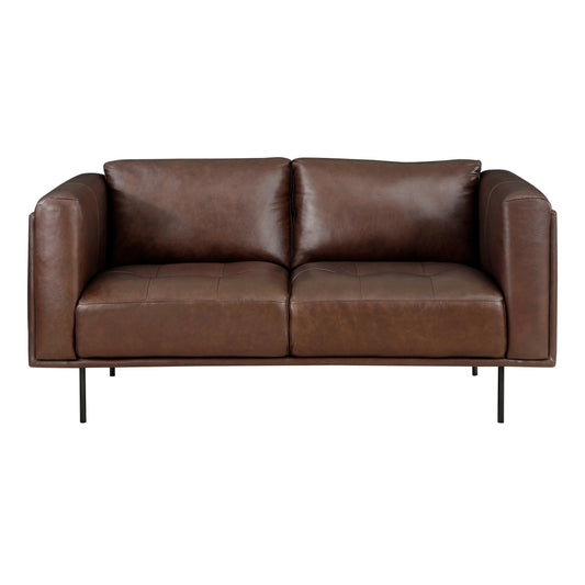 Homelegance Soren Loveseat in Brown Top Grain Leather 9280BR-2