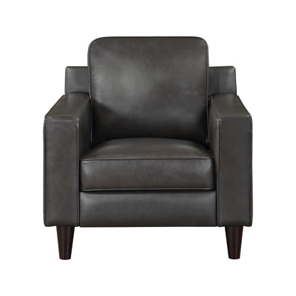 Homelegance Aldrich Accent Chair in Gray Top Grain Leather 9294GRY-1
