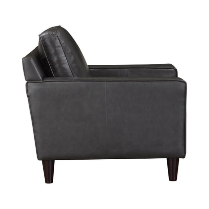Homelegance Aldrich Accent Chair in Gray Top Grain Leather 9294GRY-1