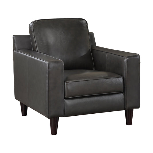 Homelegance Aldrich Accent Chair in Gray Top Grain Leather 9294GRY-1