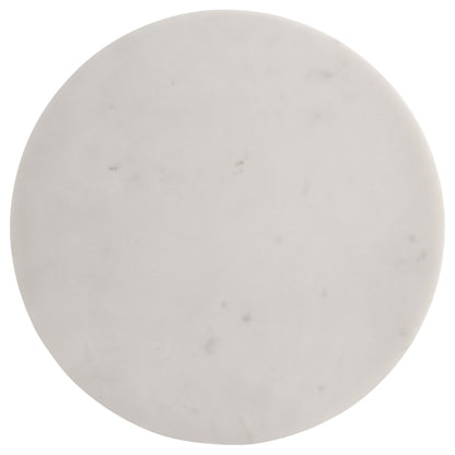 Colette Round Marble Top Side Table White and Dark Grey