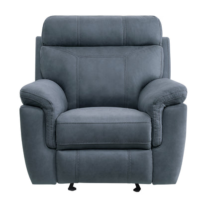 Homelegance Clifton Glider Recliner Chair in Polished Microfiber Blue 9301BUE-1
