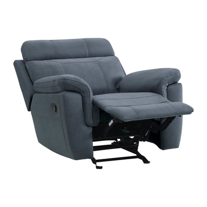Homelegance Clifton Glider Recliner Chair in Polished Microfiber Blue 9301BUE-1