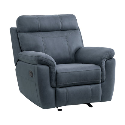 Homelegance Clifton Glider Recliner Chair in Polished Microfiber Blue 9301BUE-1