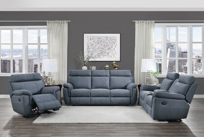 Homelegance Clifton Glider Recliner Chair in Polished Microfiber Blue 9301BUE-1