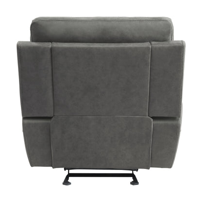 Homelegance Clifton Glider Recliner Chair in Pewter Polished Microfiber 9301GRY-1