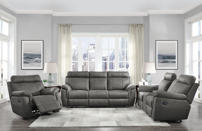 Homelegance Clifton Glider Recliner Chair in Pewter Polished Microfiber 9301GRY-1