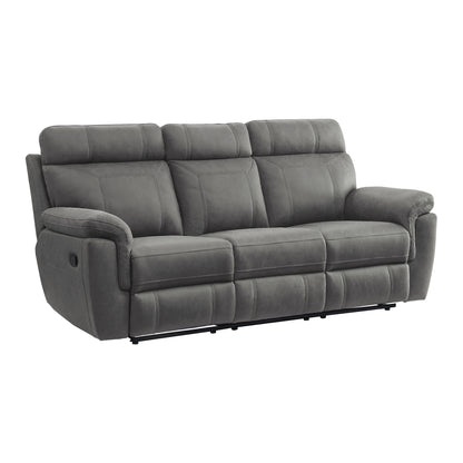 Homelegance Clifton Gray Sectional Sofa with Dual Reclining Ends 9301GRY-3