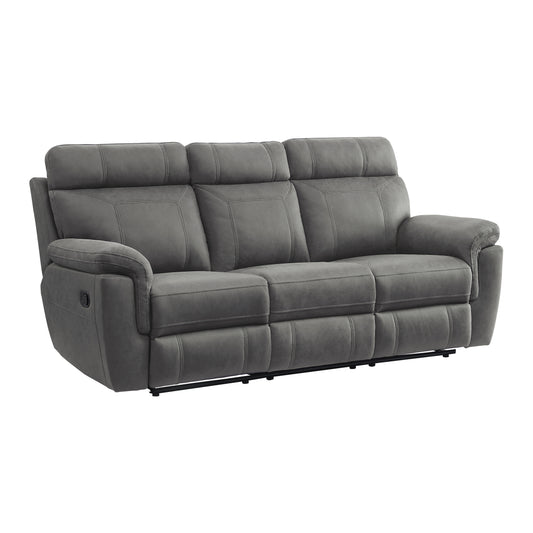 Homelegance Clifton Gray Sectional Sofa with Dual Reclining Ends 9301GRY-3