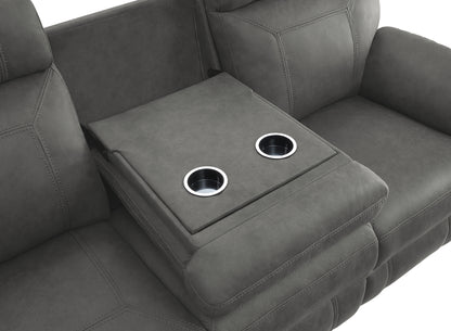 Homelegance Clifton Gray Sectional Sofa with Dual Reclining Ends 9301GRY-3