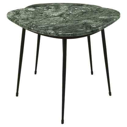 Tobias 2-piece Triangular Marble Top Nesting Table Green