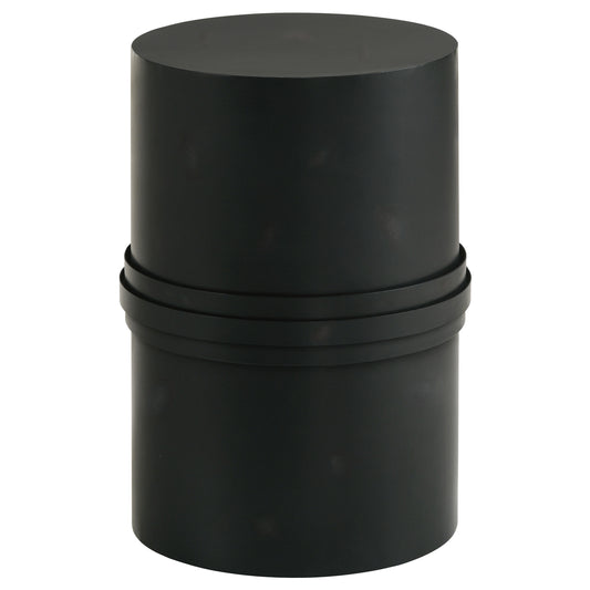 Bryce Round Metal Accent Side Table Rustic Black