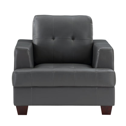 Homelegance Hinsall Accent Chair in Premium Gray Faux Leather 9309GY-1