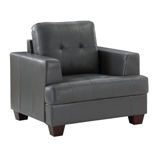 Homelegance Hinsall Accent Chair in Premium Gray Faux Leather 9309GY-1
