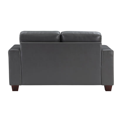 Homelegance Hinsall Loveseat in Premium Gray Faux Leather 9309GY-2