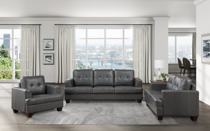 Homelegance Hinsall Accent Chair in Premium Gray Faux Leather 9309GY-1