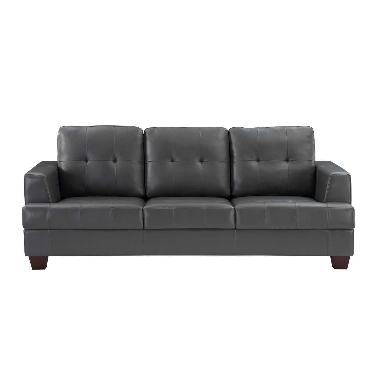 Homelegance Hinsall Sectional Sofa Gray Faux Leather Modern Design 9309GY-3