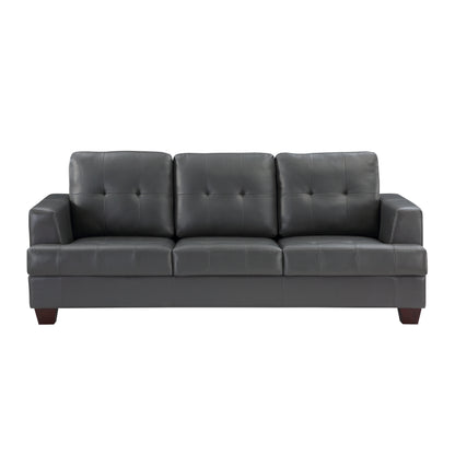 Homelegance Hinsall Sectional Sofa Gray Faux Leather Modern Design 9309GY-3