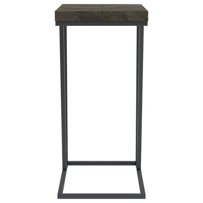 Carly Expandable Engineered Wood C-Shaped Side Table Grey