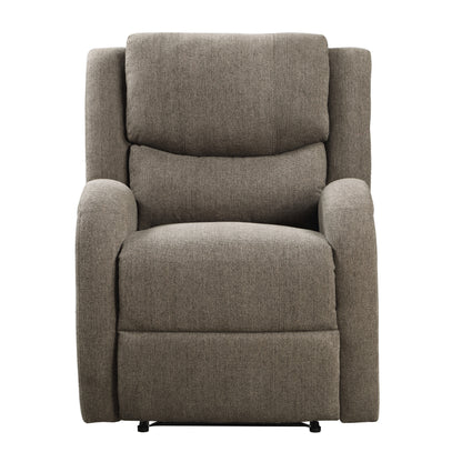 Homelegance Foxcroft Reclining Chair Power Recliner in Brown Chenille 9316BR-1PW
