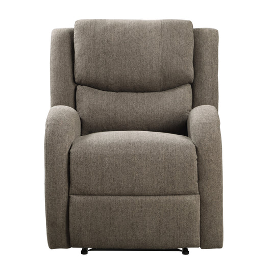 Homelegance Foxcroft Reclining Chair Power Recliner in Brown Chenille 9316BR-1PW