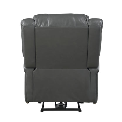 Homelegance Foxcroft Reclining Chair Power Recliner in Gray Faux Leather 9316PUGY-1PW