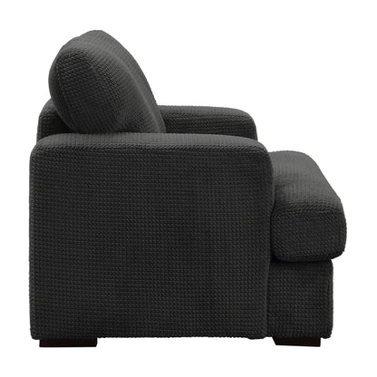 Homelegance Rivermeade Accent Chair in Gray Textured Microfiber 9318CBN-1