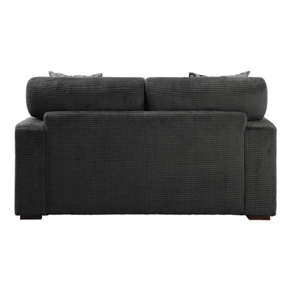 Homelegance Rivermeade Loveseat Gray Textured Microfiber 9318CBN-2