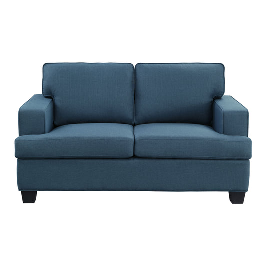 Homelegance Elmont Loveseat in Textured Blue Fabric 9327BU-2