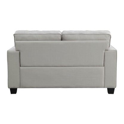 Homelegance Elmont Loveseat in Textured Khaki Fabric 9327KH-2