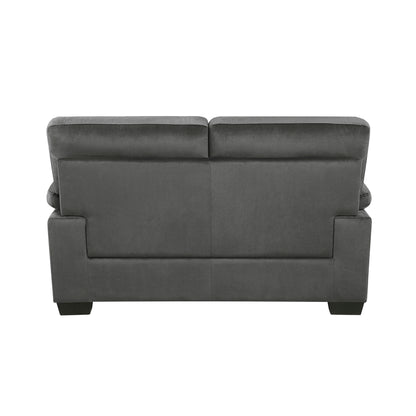 Homelegance Keighly Loveseat in Dark Gray Textured Fabric 9328DG-2