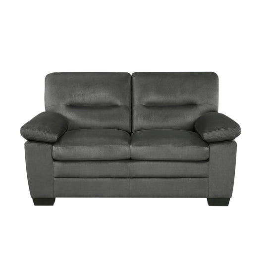 Homelegance Keighly Loveseat in Dark Gray Textured Fabric 9328DG-2