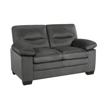 Homelegance Keighly Loveseat in Dark Gray Textured Fabric 9328DG-2
