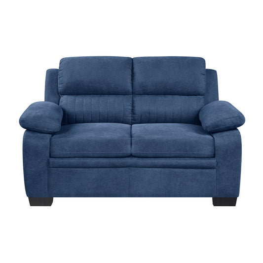Homelegance Holleman Loveseat in Textured Blue Upholstery 9333BU-2