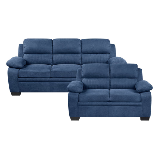 Homelegance Holleman Blue Textured Sectional Sofa Set 9333BU-2