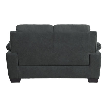 Homelegance Holleman Loveseat in Dark Gray Textured Fabric 9333DG-2