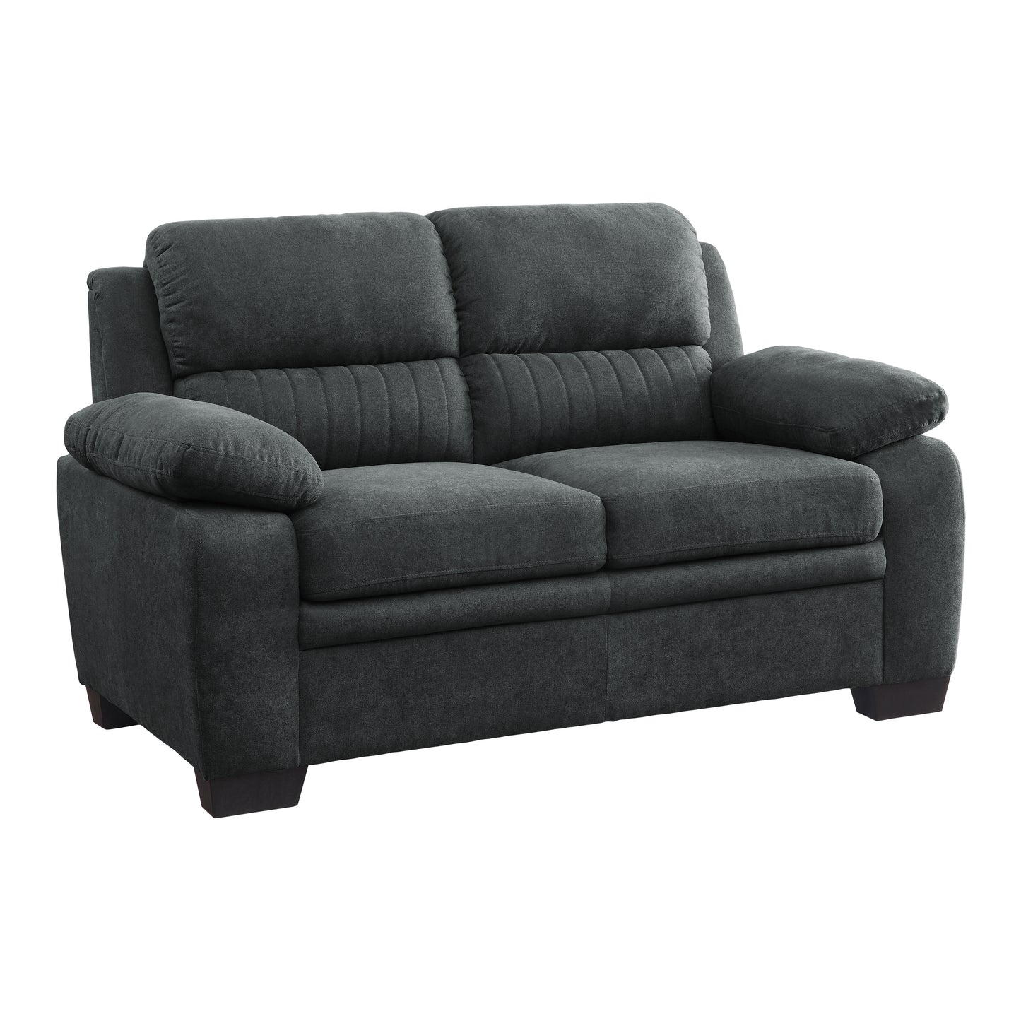 Homelegance Holleman Loveseat in Dark Gray Textured Fabric 9333DG-2