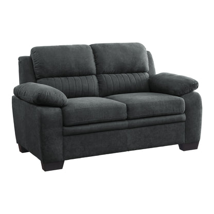 Homelegance Holleman Loveseat in Dark Gray Textured Fabric 9333DG-2