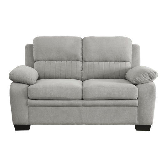 Homelegance Holleman Gray Loveseat Textured Fabric Upholstery 9333GY-2
