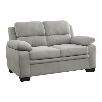 Homelegance Holleman Gray Loveseat Textured Fabric Upholstery 9333GY-2