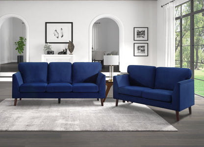 Homelegance Tolley Sectional Sofa Blue Velvet with Dark Brown Legs 9338BU-3