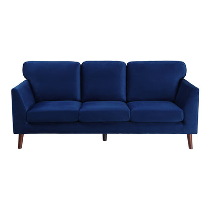 Homelegance Tolley Sectional Sofa Blue Velvet with Dark Brown Legs 9338BU-3