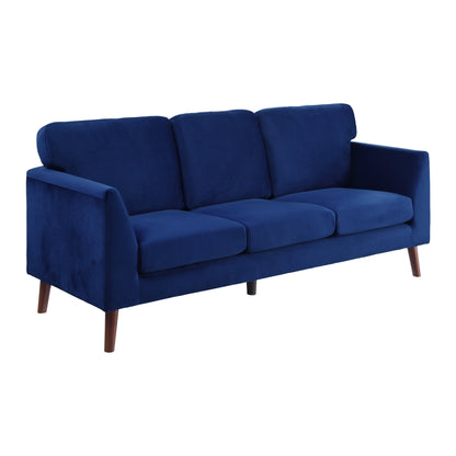 Homelegance Tolley Sectional Sofa Blue Velvet with Dark Brown Legs 9338BU-3
