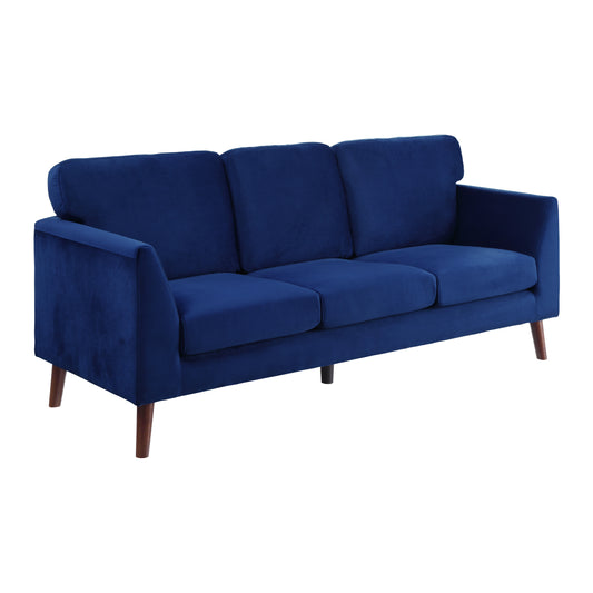 Homelegance Tolley Sectional Sofa Blue Velvet with Dark Brown Legs 9338BU-3