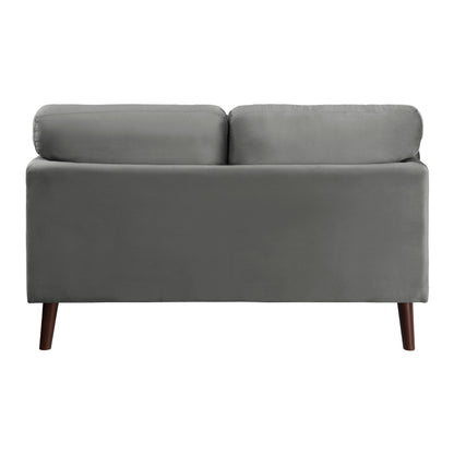 Homelegance Tolley Loveseat in Gray Velvet with Reversible Cushions 9338GY-2