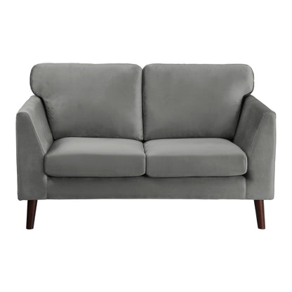 Homelegance Tolley Loveseat in Gray Velvet with Reversible Cushions 9338GY-2